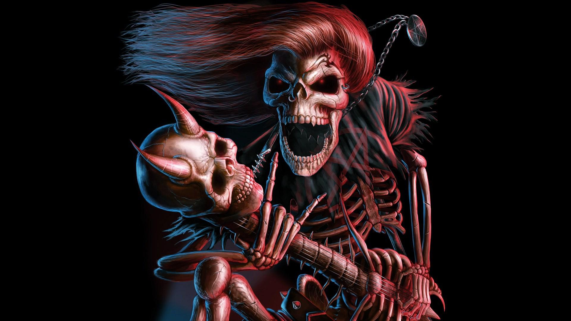 скелет с гитарой